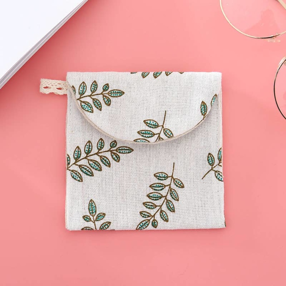 Discreet‎ Linen Privacy Pouch Linen with Olive Branch